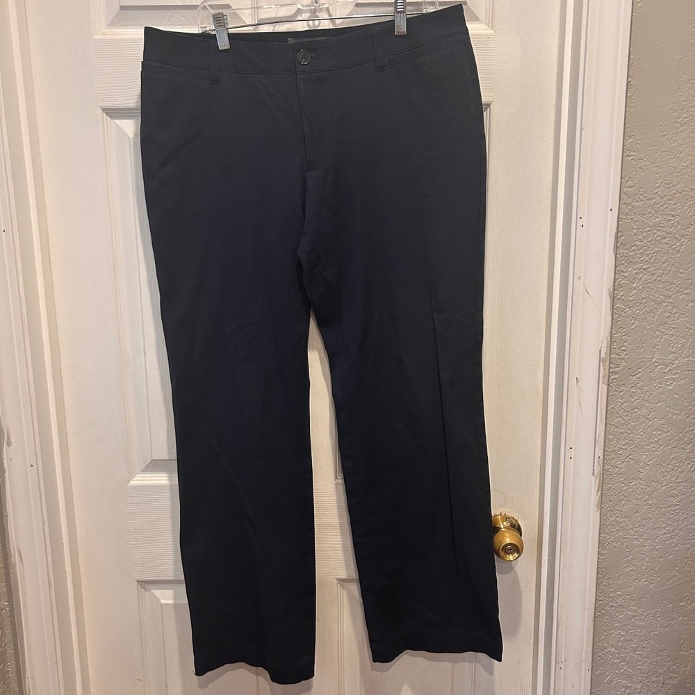Eddie Bauer Womens Blue Casual Pants Size 14 Slightly‎ Curvy Fit Cotton Blend